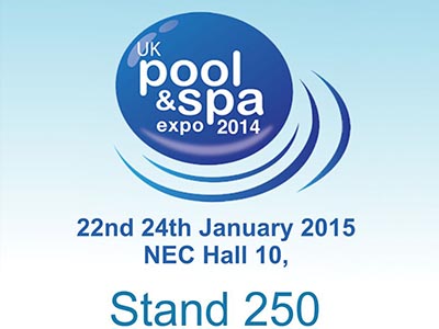 We are here on the pool and spa expo in UK in 2015